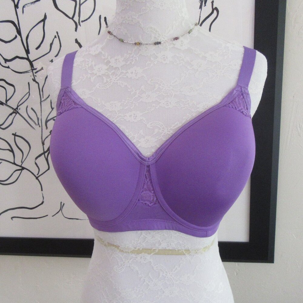Comfort Choice purple t-shirt bra - full figure - 38D -  wireless - NEW